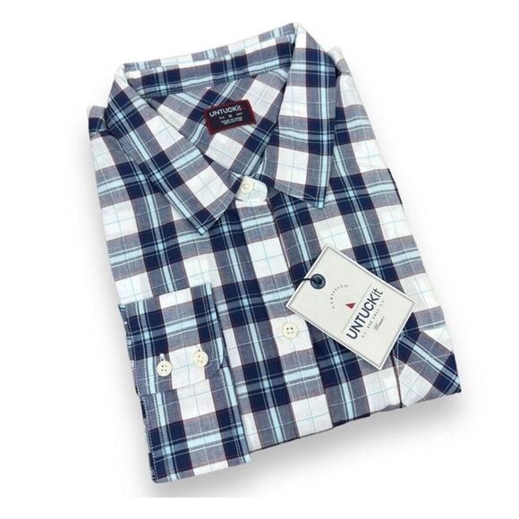 $65 Untuckit women’s blue plaid brand new size 12 m7 - Picture 1 of 6